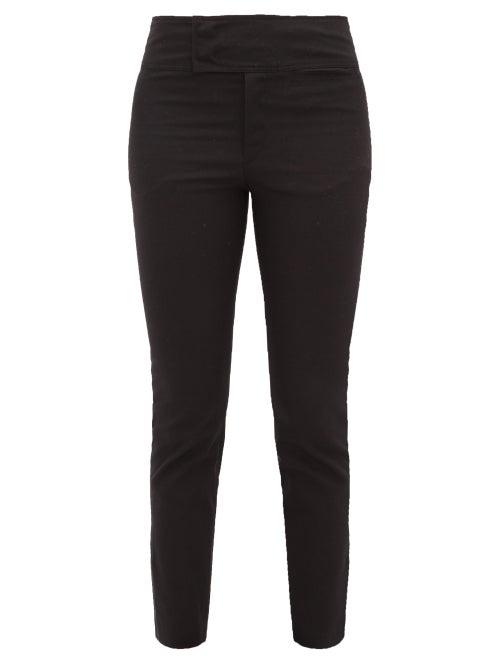 Matchesfashion.com Isabel Marant - Ovida Slit Cuff Cotton Blend Trousers - Womens - Black