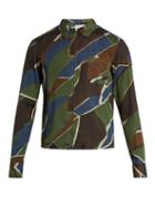 Kolor Geometric-print Zip-though Poplin Shirt