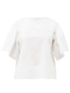 Matchesfashion.com Merlette - Canova Pleated Cotton-poplin Top - Womens - White