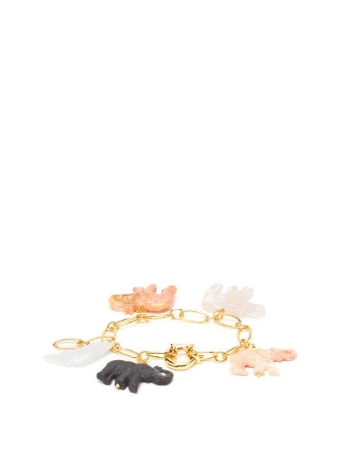 Matchesfashion.com Timeless Pearly - 24kt Gold-plated Elephant-charm Bracelet - Womens - Gold