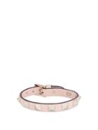 Matchesfashion.com Valentino - Rockstud Leather Bracelet - Womens - Light Pink
