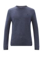 Matchesfashion.com Polo Ralph Lauren - Logo-embroidered Wool Sweater - Mens - Blue