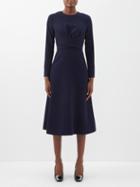 Emilia Wickstead - Elta Cross-waist Crepe Dress - Womens - Navy