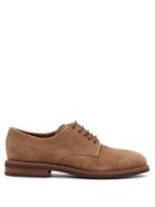 Matchesfashion.com Brunello Cucinelli - Suede Derby Shoes - Mens - Grey