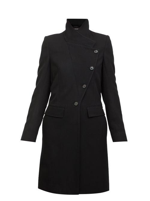 Matchesfashion.com Ann Demeulemeester - Asymmetric-buttoned Wool-blend Coat - Womens - Black