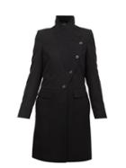 Matchesfashion.com Ann Demeulemeester - Asymmetric-buttoned Wool-blend Coat - Womens - Black