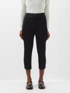 Pleats Please Issey Miyake - Cropped Technical-pleated Trousers - Womens - Black