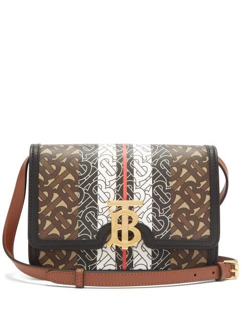 Matchesfashion.com Burberry - Tb Monogram E Canvas Cross Body Bag - Womens - Brown Multi