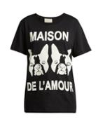 Matchesfashion.com Gucci - Sequin Embellished Cotton Jersey T Shirt - Womens - Black