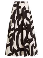 Junya Watanabe Graphic Floral-print Bonded-cotton Midi Skirt