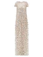 Matchesfashion.com Carolina Herrera - Sequin Embellished Tulle Gown - Womens - Pink Multi