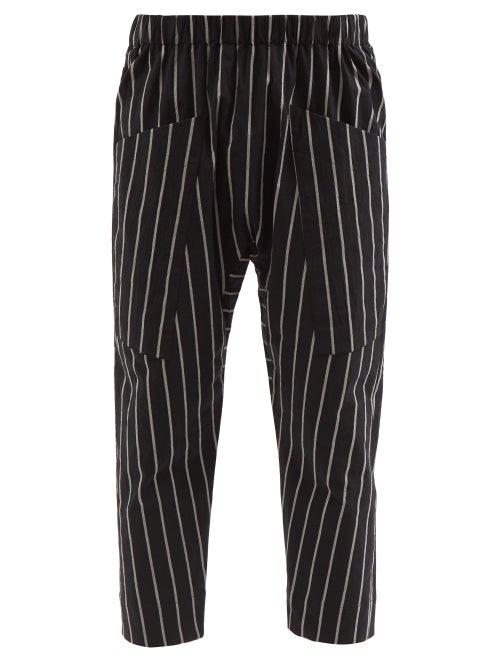 Toogood - Perfumer Striped Cotton-blend Trousers - Mens - Black