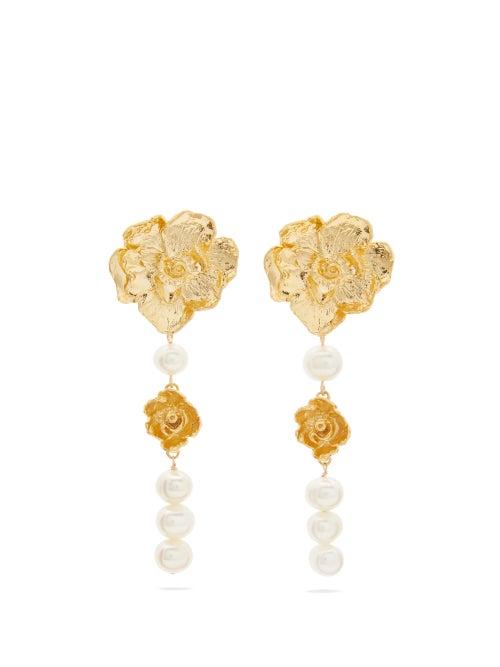 Matchesfashion.com Elise Tsikis - Gismona Pearl & 18kt Gold-plated Earrings - Womens - Gold