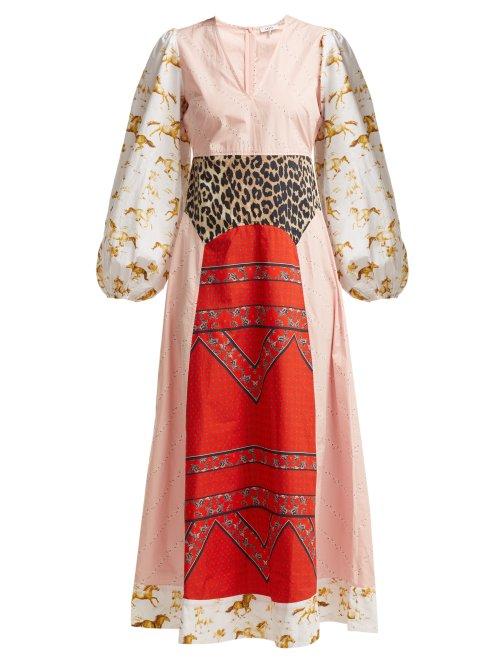 Matchesfashion.com Ganni - Sweeney Printed Cotton Maxi Dress - Womens - White Multi