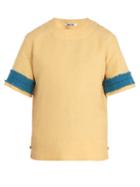Matchesfashion.com Hecho - Frayed Panel Linen Tunic Top - Mens - Yellow