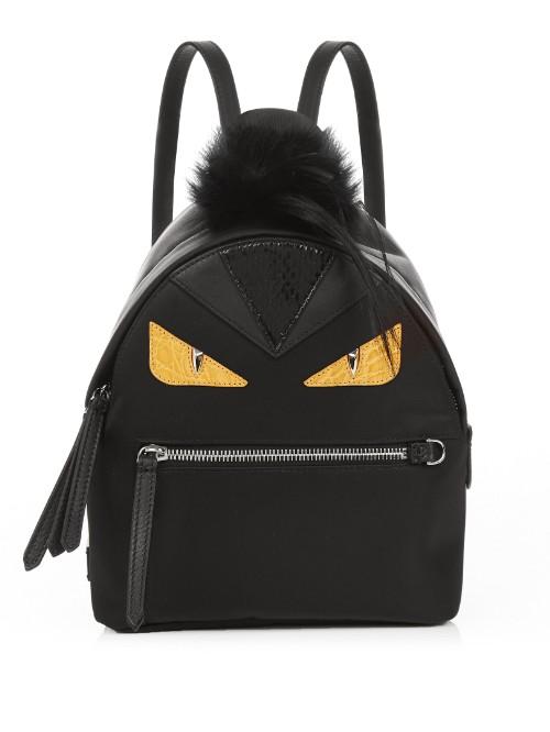 Fendi Bag Bugs Mini Nylon And Fur Backpack