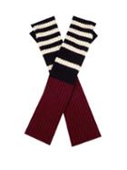 Marni Striped Ribbed-knit Fingerless Gloves