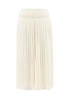 Chlo - High-rise Pleated Wool Midi Skirt - Womens - White