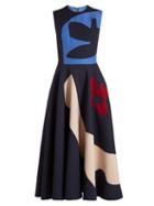 Matchesfashion.com Roksanda - Kerama Graphic Print Dress - Womens - Light Blue