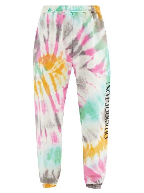 Matchesfashion.com Aries - No Problemo Tie-dye Cotton-jersey Track Pants - Mens - Multi