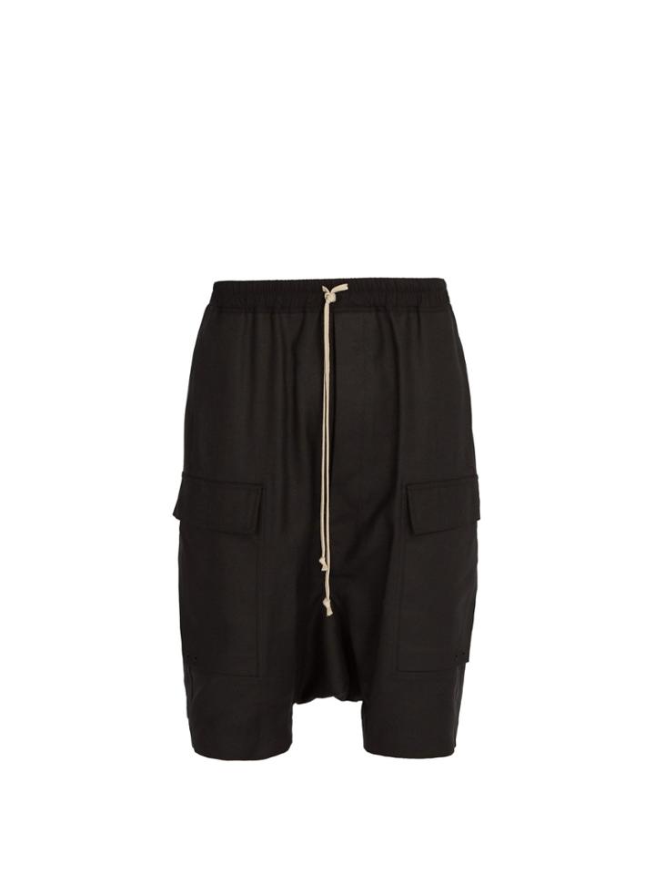 Rick Owens Dropped-crotch Cotton-blend Shorts