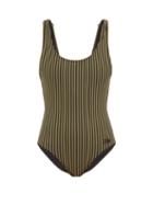 Matchesfashion.com Solid & Striped - The Anne-marie Striped Scoop-neck Swimsuit - Womens - Green Stripe