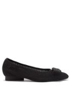 Matchesfashion.com Salvatore Ferragamo - Viva Pointelle-knitted Point-toe Flats - Womens - Black