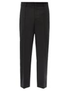 Matchesfashion.com Valentino - Logo-print Side-stripe Straight-leg Trousers - Mens - Black