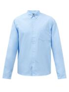 A.p.c. - Richie Logo-embroidered Cotton-poplin Shirt - Mens - Blue