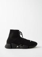 Balenciaga - Speed 2.0 Lace-up Recycled-knit Trainers - Mens - Black