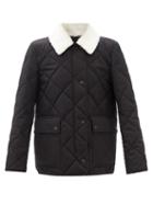 Burberry - Kemptown Fleece-collar Quilted Cotton Jacket - Womens - Black