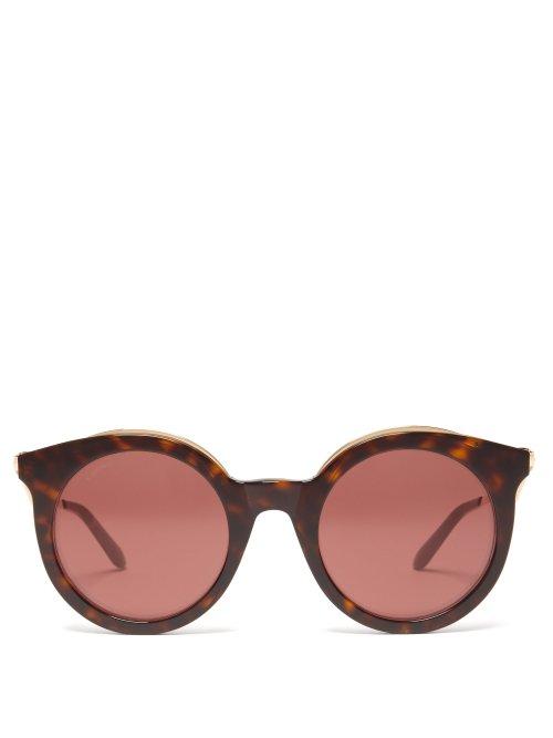 Matchesfashion.com Cartier Eyewear - Cat Eye Tortoiseshell Sunglasses - Womens - Tortoiseshell