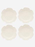 Bordallo Pinheiro - Set Of Four Cabbage Earthenware Dinner Plates - Ivory