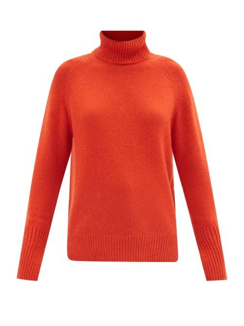 Lee Mathews - Roll-neck Slit Cuff Cashmere Sweater - Womens - Red