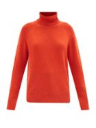Lee Mathews - Roll-neck Slit Cuff Cashmere Sweater - Womens - Red