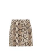 Matchesfashion.com Givenchy - Python Effect Leather Mini Skirt - Womens - Beige Print