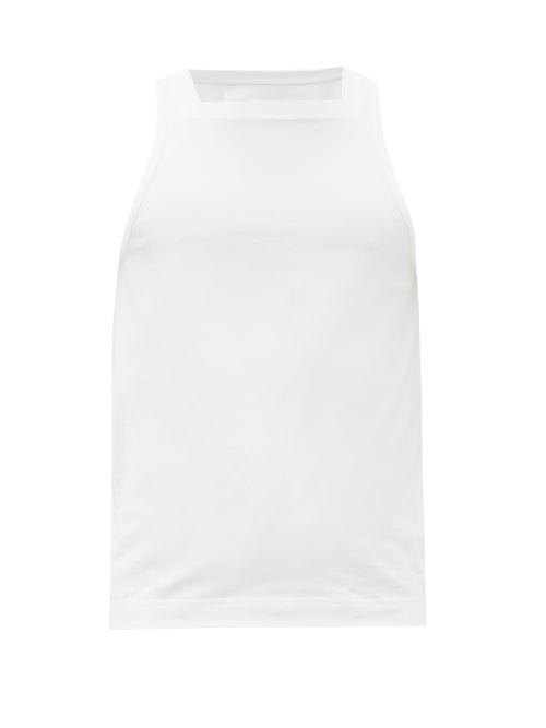 Matchesfashion.com Givenchy - Square-neck Cotton Tank Top - Mens - White
