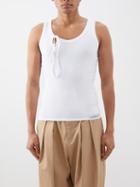 S.s. Daley - Cochrane Tie-neck Cotton-jersey Tank Top - Mens - White