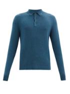 Matchesfashion.com Allude - Long-sleeve Cashmere Polo Shirt - Mens - Blue