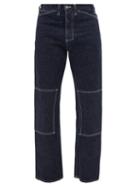L.e.j - Selvedge Knee-patch Straight-leg Jeans - Mens - Indigo