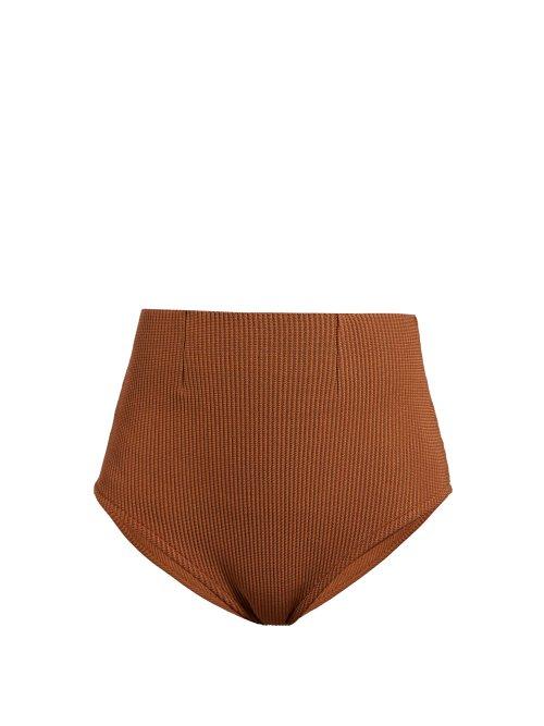 Matchesfashion.com Haight - Amanda High Waist Bikini Briefs - Womens - Camel