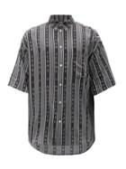 Matchesfashion.com Balenciaga - Logo-striped Shirt - Mens - Grey