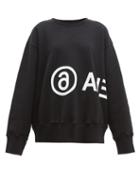Matchesfashion.com Mm6 Maison Margiela - Logo Print Cotton Sweatshirt - Womens - Black