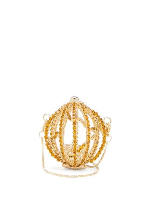 Matchesfashion.com Rosantica - Baby Alice Mini Crystal Caged Cross-body Bag - Womens - Gold Multi