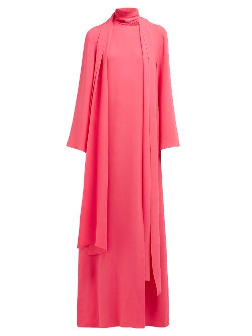 Matchesfashion.com Carolina Herrera - Draped Silk Georgette Gown - Womens - Pink