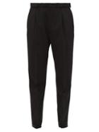 Matchesfashion.com Prada - Stretch Cuff Wool Blend Trousers - Womens - Black