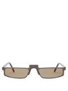 Matchesfashion.com Andy Wolf - Muhren Square Frame Metal Sunglasses - Mens - Black