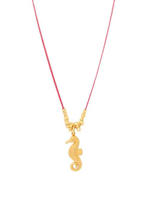 Matchesfashion.com Pippa Small Turquoise Mountain - Seahorse Charm 18kt Gold Necklace - Womens - Gold