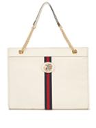 Matchesfashion.com Gucci - Rajah Web Striped Leather Tote Bag - Womens - White Multi