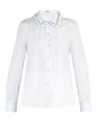 Miu Miu Embellished-collar Cotton-poplin Shirt